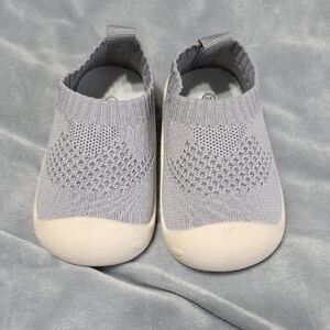Kids Slip-On Knit Sneakers in Light Gray - Comfortable Baby Shoes